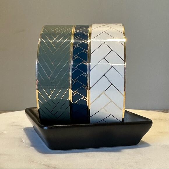 J. Crew - Chevron Enameled Gray Bangle - Picture 8 of 9